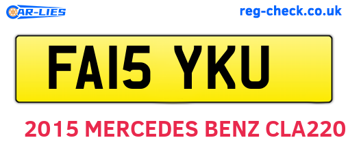 FA15YKU are the vehicle registration plates.
