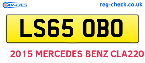 LS65OBO are the vehicle registration plates.