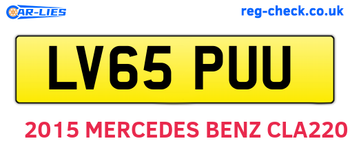 LV65PUU are the vehicle registration plates.