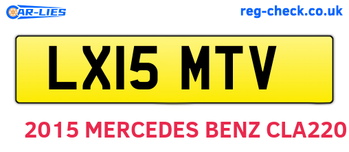 LX15MTV are the vehicle registration plates.