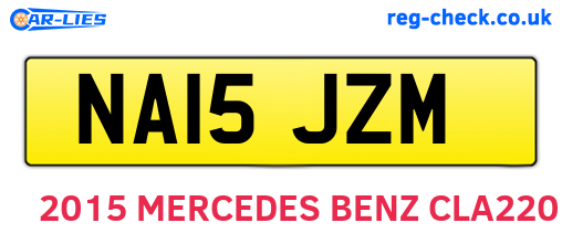 NA15JZM are the vehicle registration plates.