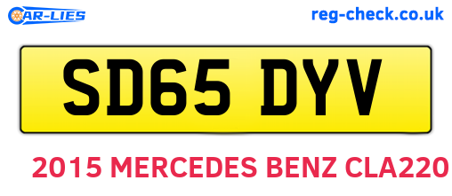 SD65DYV are the vehicle registration plates.