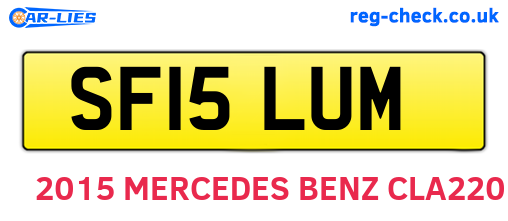 SF15LUM are the vehicle registration plates.