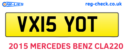 VX15YOT are the vehicle registration plates.