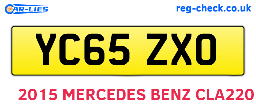 YC65ZXO are the vehicle registration plates.