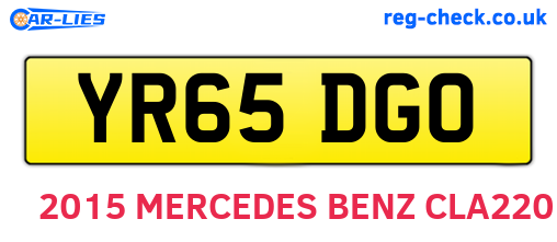 YR65DGO are the vehicle registration plates.