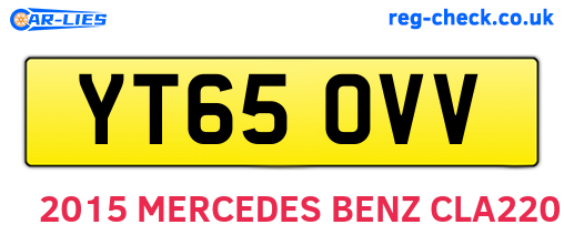 YT65OVV are the vehicle registration plates.