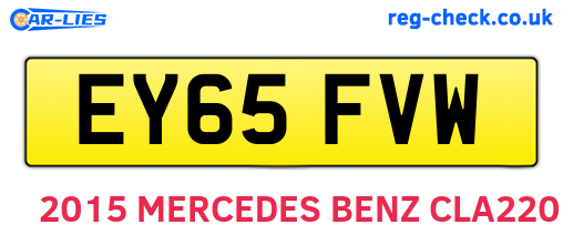 EY65FVW are the vehicle registration plates.