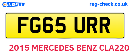 FG65URR are the vehicle registration plates.