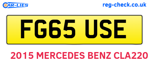 FG65USE are the vehicle registration plates.
