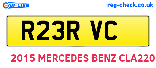 R23RVC are the vehicle registration plates.