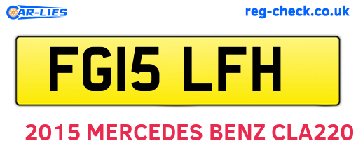FG15LFH are the vehicle registration plates.