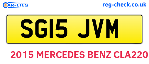SG15JVM are the vehicle registration plates.