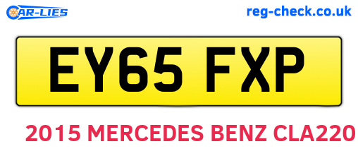 EY65FXP are the vehicle registration plates.