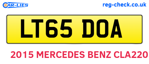 LT65DOA are the vehicle registration plates.