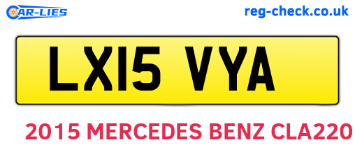 LX15VYA are the vehicle registration plates.