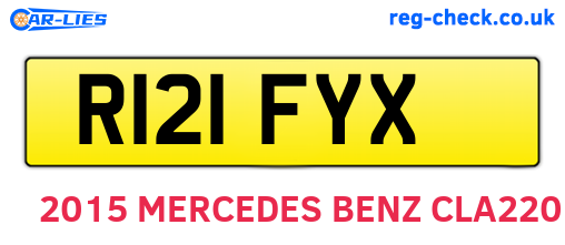 R121FYX are the vehicle registration plates.