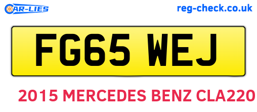 FG65WEJ are the vehicle registration plates.