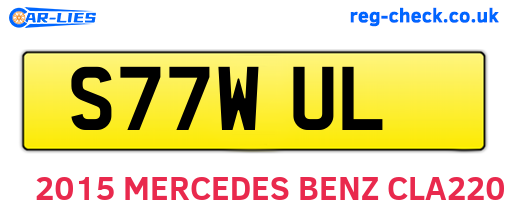 S77WUL are the vehicle registration plates.