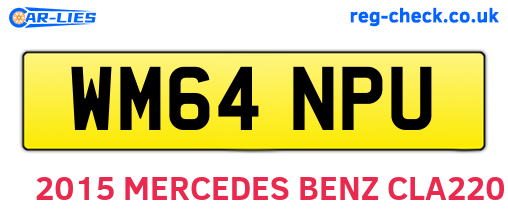 WM64NPU are the vehicle registration plates.