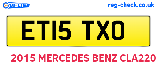 ET15TXO are the vehicle registration plates.