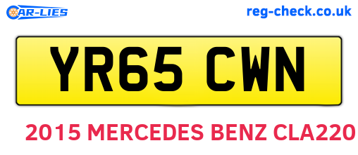 YR65CWN are the vehicle registration plates.