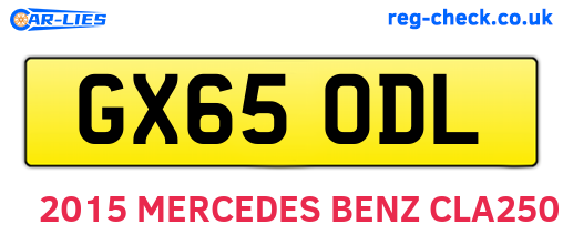 GX65ODL are the vehicle registration plates.