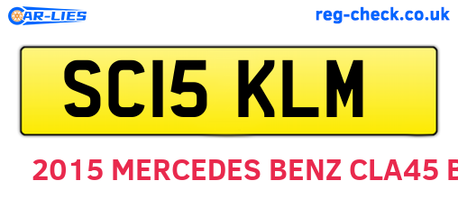 SC15KLM are the vehicle registration plates.