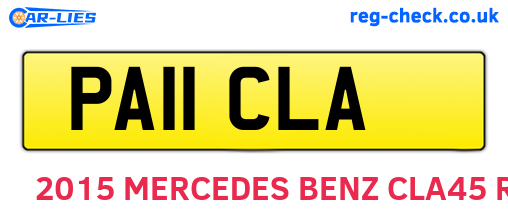 PA11CLA are the vehicle registration plates.