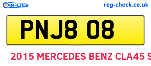 PNJ808 are the vehicle registration plates.