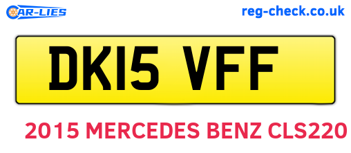 DK15VFF are the vehicle registration plates.