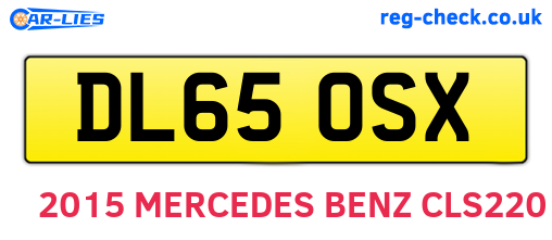 DL65OSX are the vehicle registration plates.