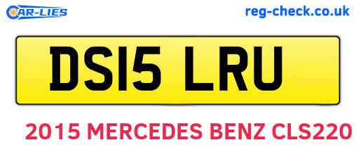 DS15LRU are the vehicle registration plates.
