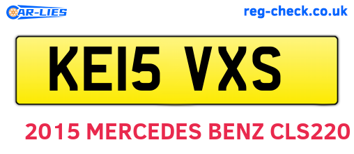 KE15VXS are the vehicle registration plates.