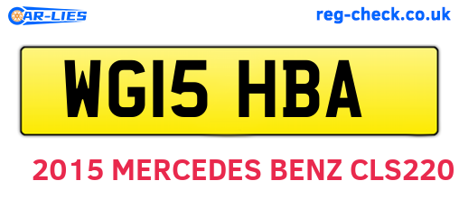 WG15HBA are the vehicle registration plates.