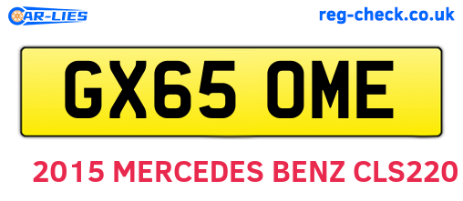 GX65OME are the vehicle registration plates.