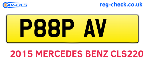 P88PAV are the vehicle registration plates.