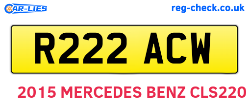 R222ACW are the vehicle registration plates.