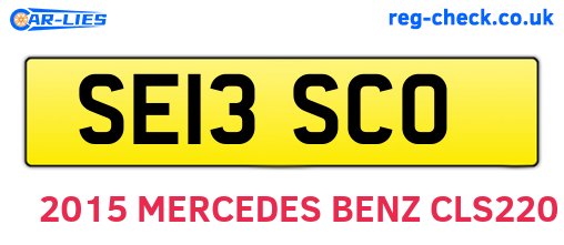 SE13SCO are the vehicle registration plates.