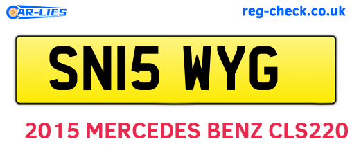 SN15WYG are the vehicle registration plates.