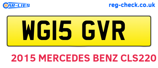 WG15GVR are the vehicle registration plates.