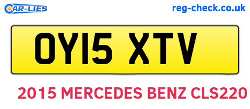 OY15XTV are the vehicle registration plates.