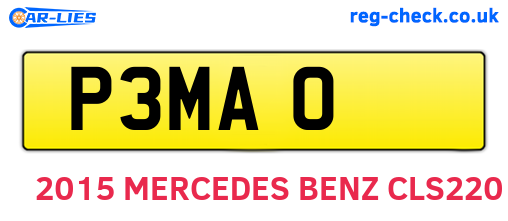 P3MAO are the vehicle registration plates.