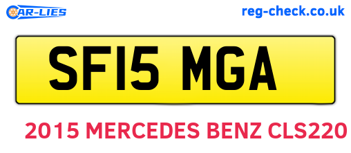 SF15MGA are the vehicle registration plates.