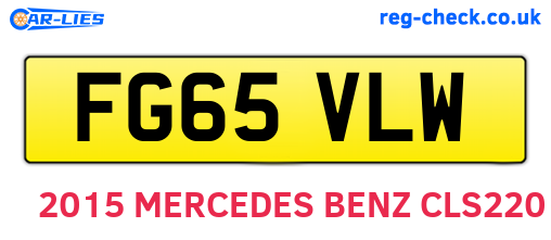 FG65VLW are the vehicle registration plates.