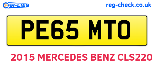 PE65MTO are the vehicle registration plates.