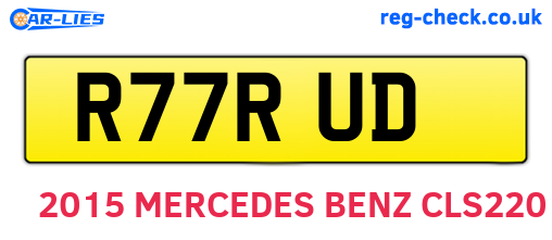 R77RUD are the vehicle registration plates.