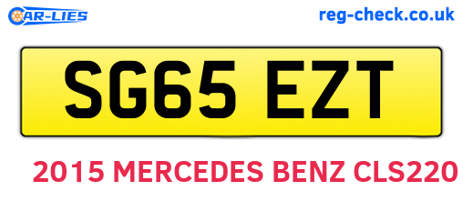 SG65EZT are the vehicle registration plates.