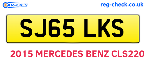 SJ65LKS are the vehicle registration plates.