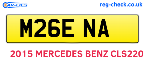 M26ENA are the vehicle registration plates.
